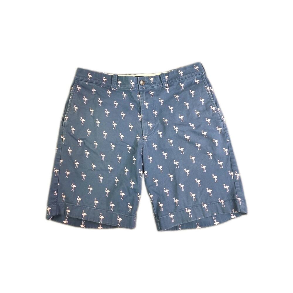 J.Crew Shorts Men's Sz 33 Blue Pink Flamingo All Over Golf Chino Stretch 9" C37